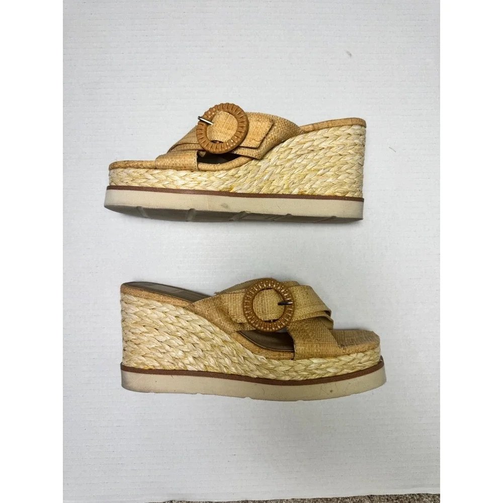 Dolce Vita Lisbet Wedge Sandel Light Natural Raffia 9.5 Coastal boho